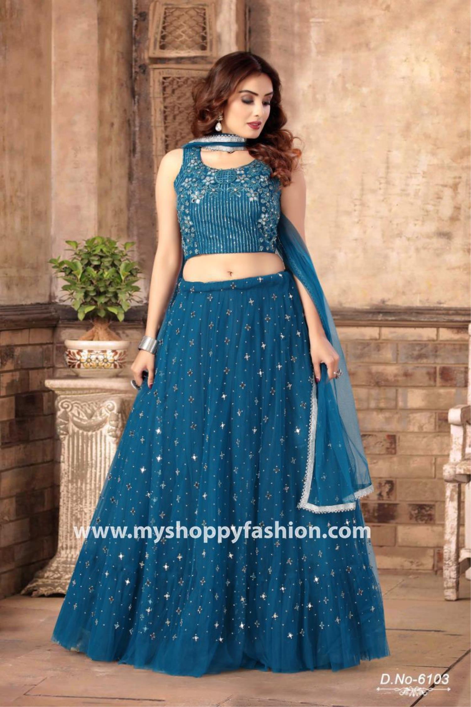 BLUE PARTYWEAR LEHENGA CHOLI at Rs.1599/Piece in surat offer by rms creation