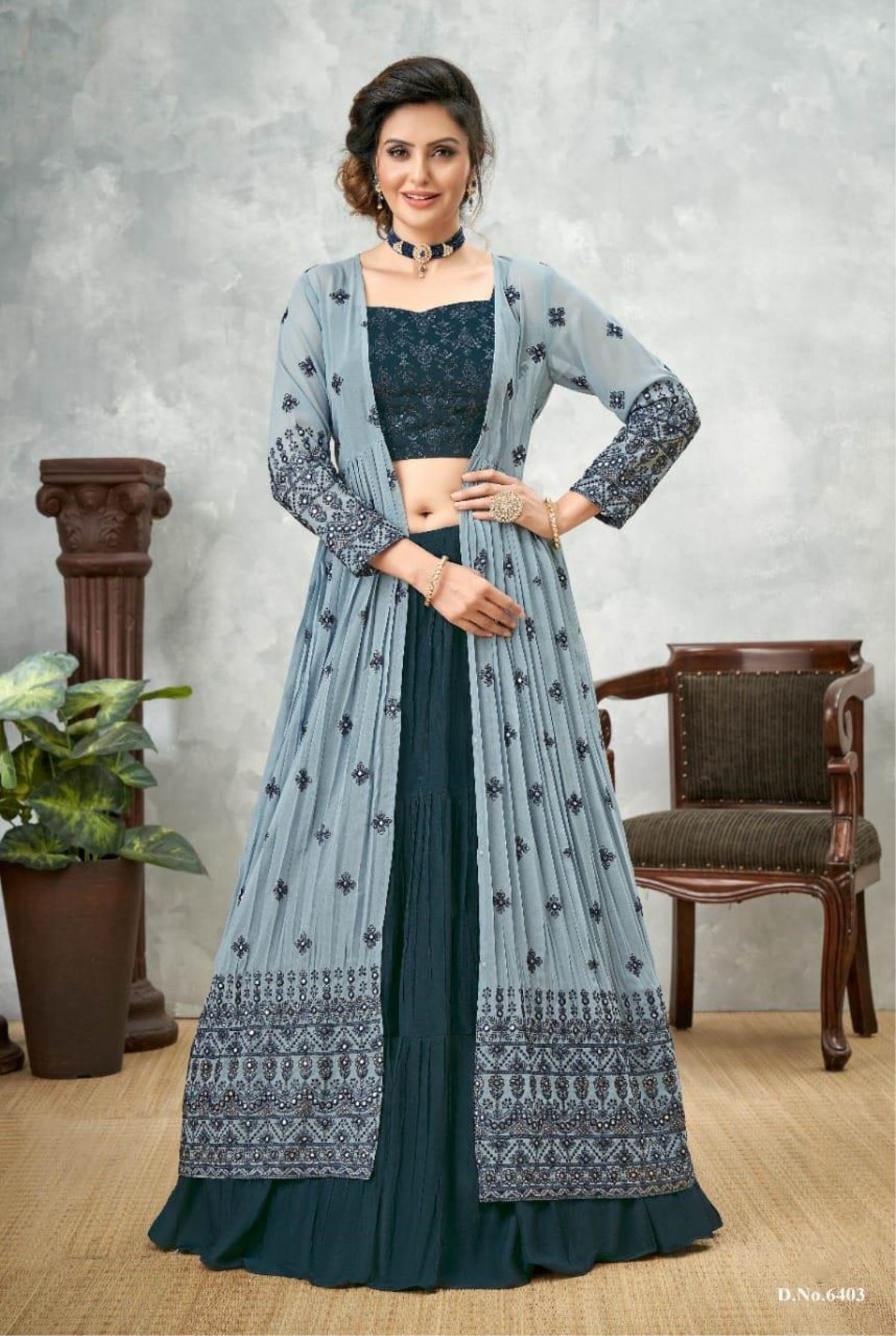 Buy Designer Blue Lehenga Choli Online At Zeel Clothing