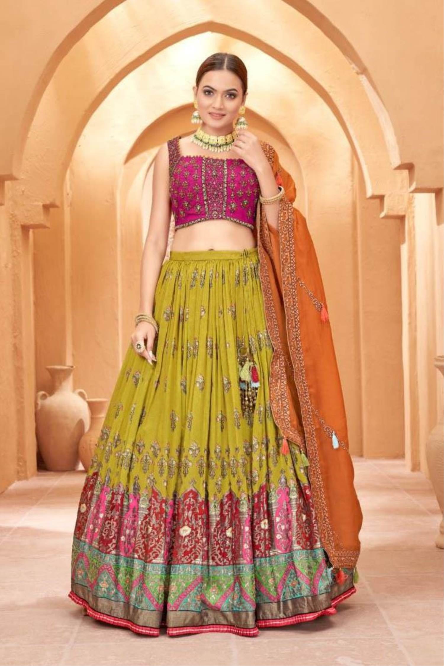 Designer Wedding Lehenga - Earth at Rs 1530 | Surat | ID: 21329345562