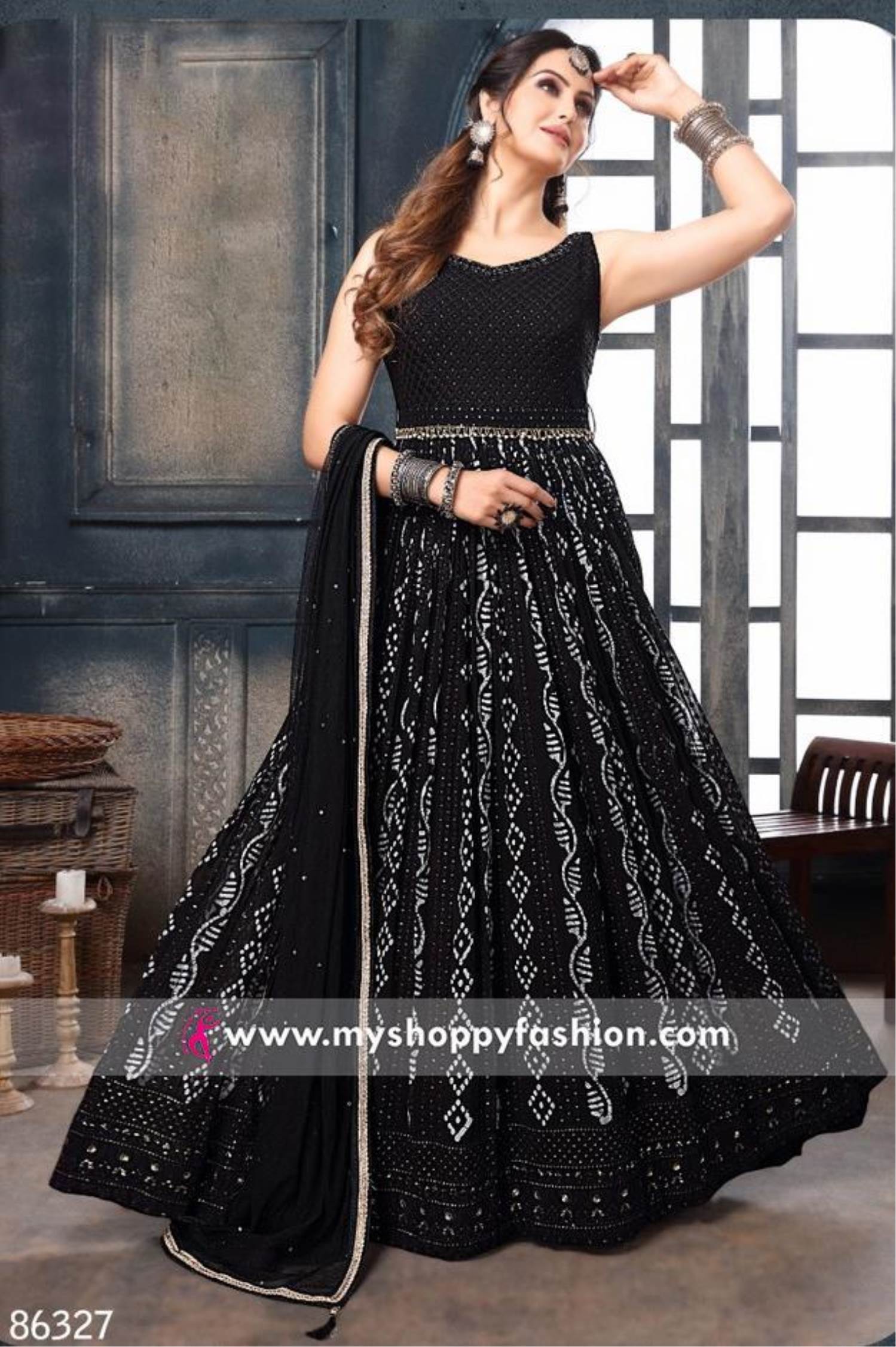 black designer gown