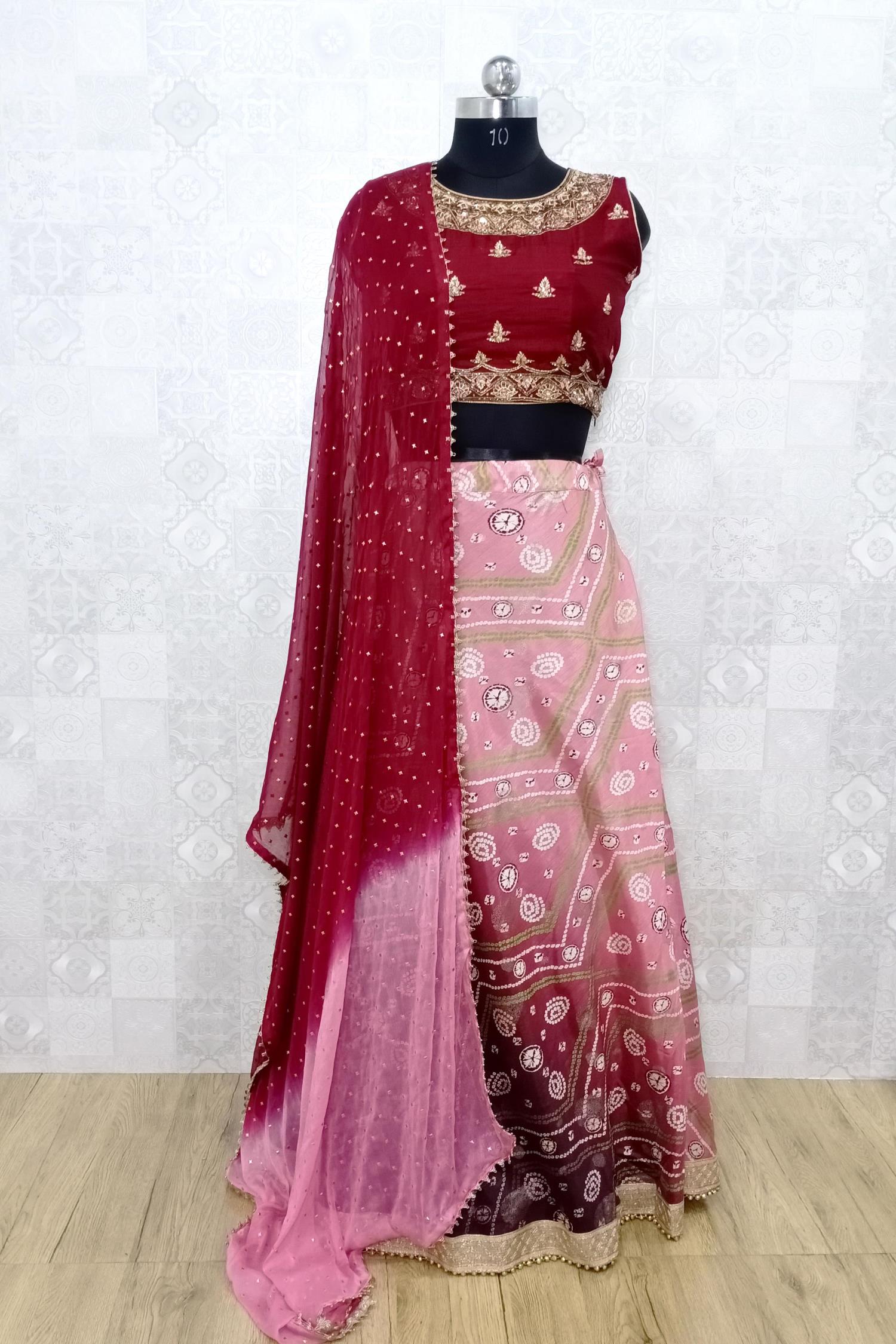 Shop Maroon N Off White Embroidered Lehenga Set Party Wear Online at Best  Price | Cbazaar