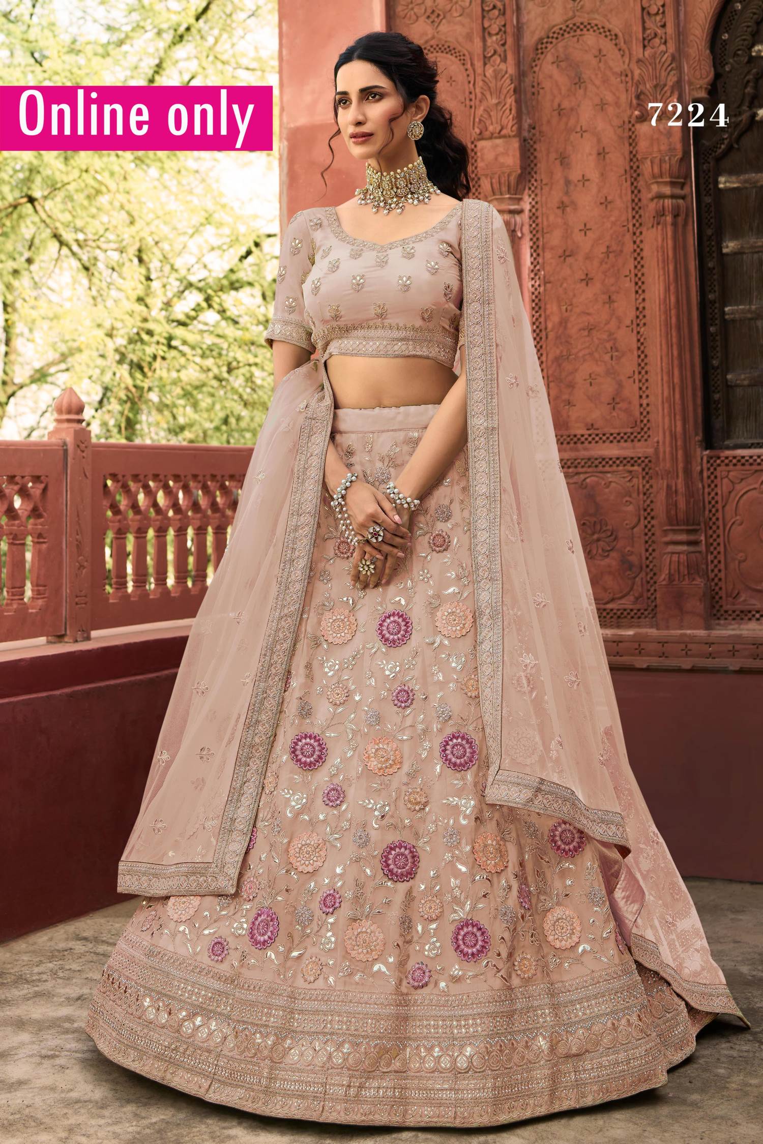 Pretty in Pink Lehenga Cholis | Shop Pink Color Lehengas - Zeel Clothing |  Color: Pink