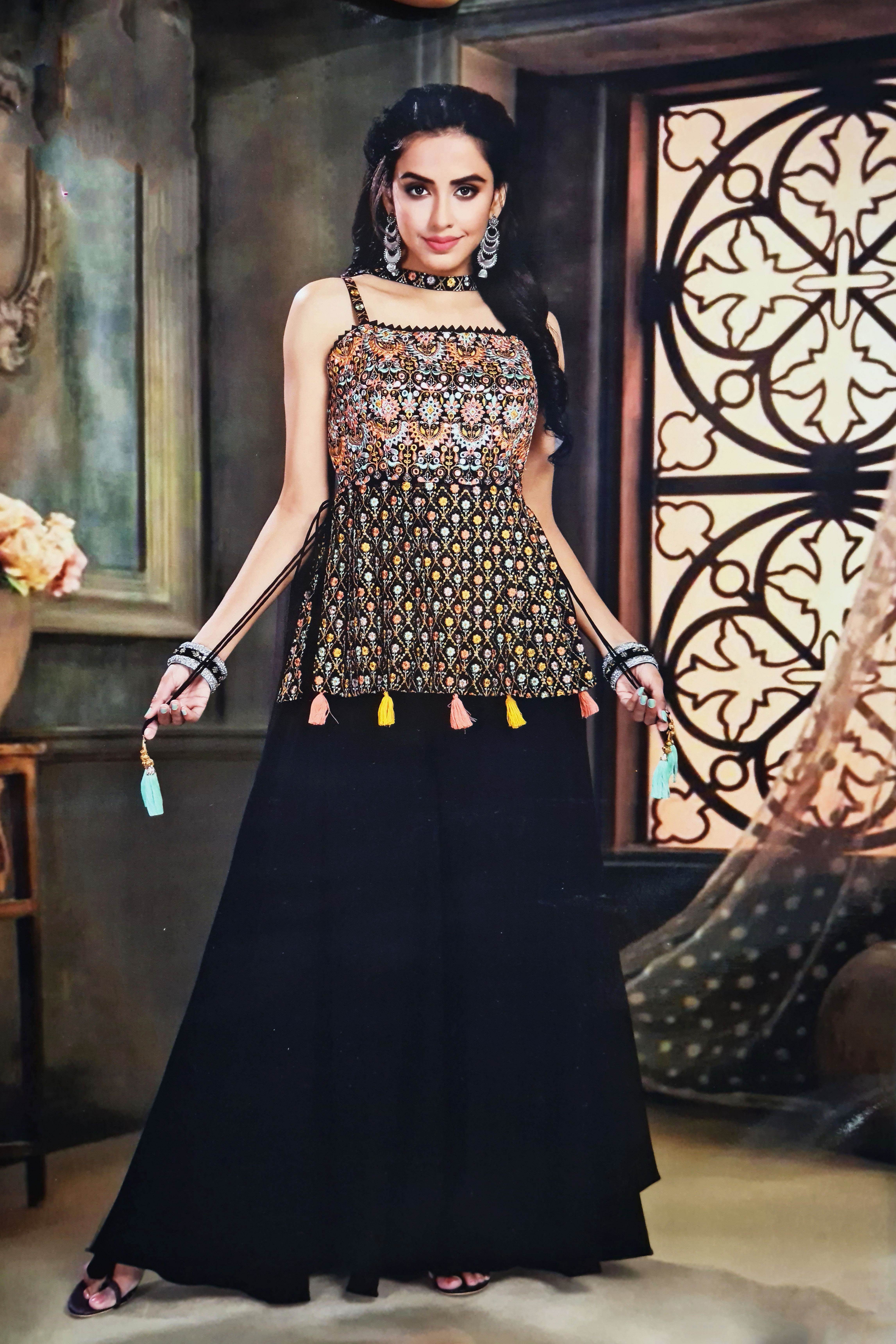 Indo western hotsell dress with dupatta