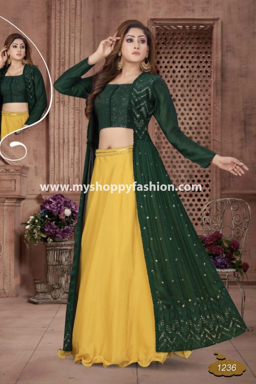Buy Pink Jacket And Dupatta Tulle Hand Embroidery Long Lehenga Set For  Women by SAMMOHI BY MOKSHA AND HIRAL Online at Aza Fashions.