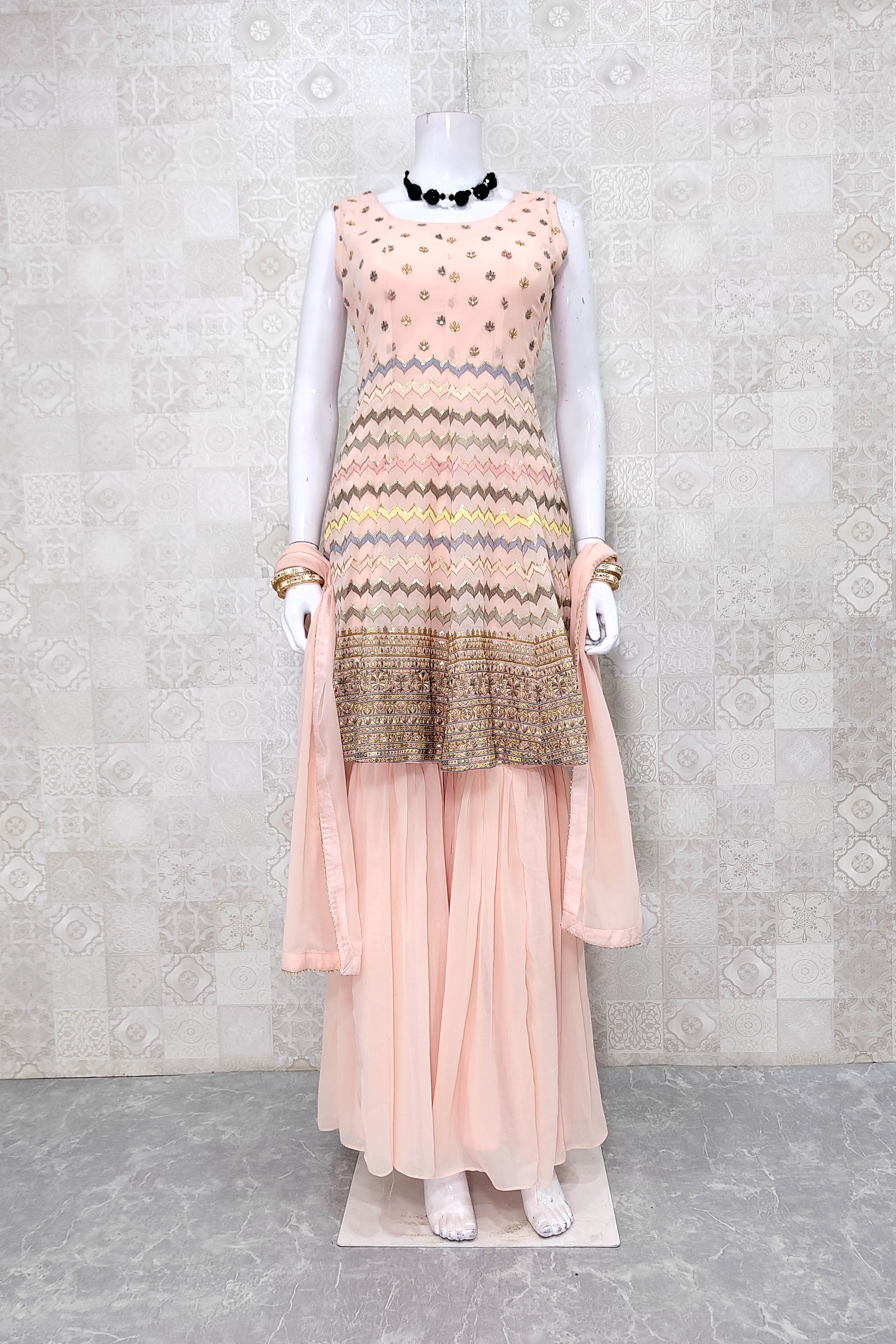 Peach colour outlet plazo