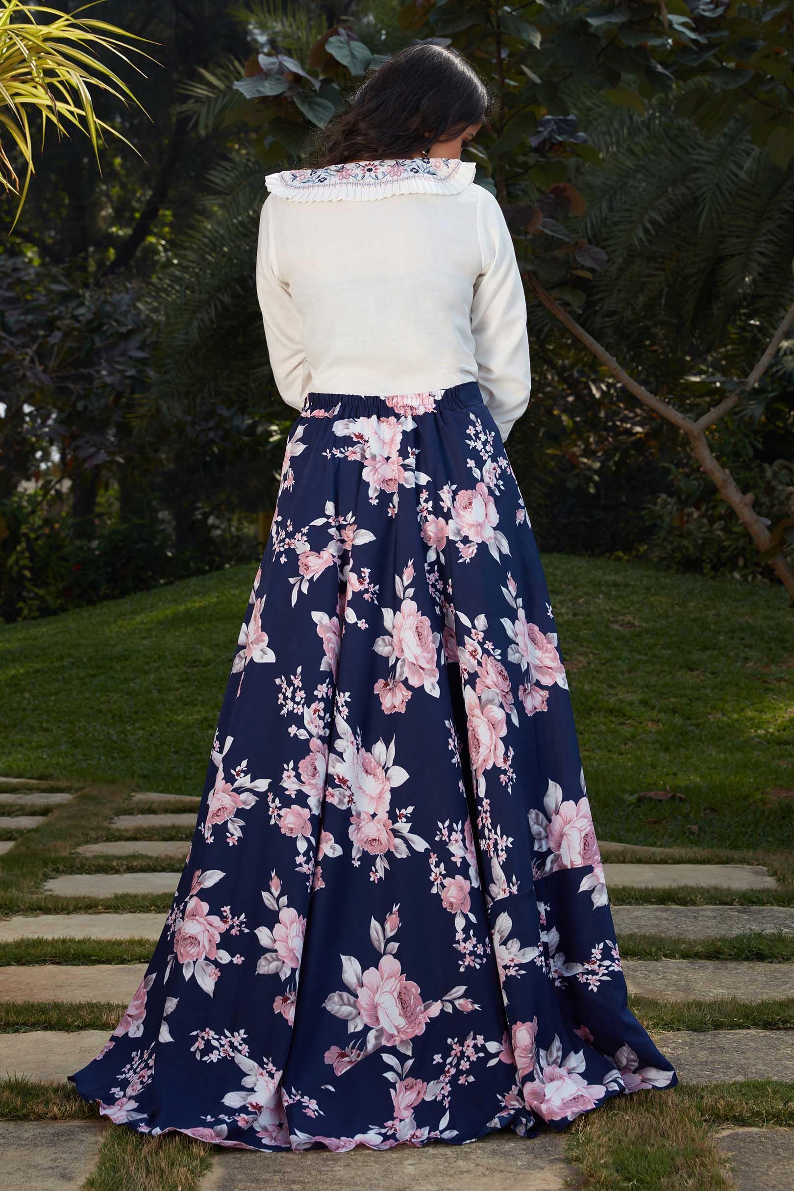 Long skirt and top color clearance combination