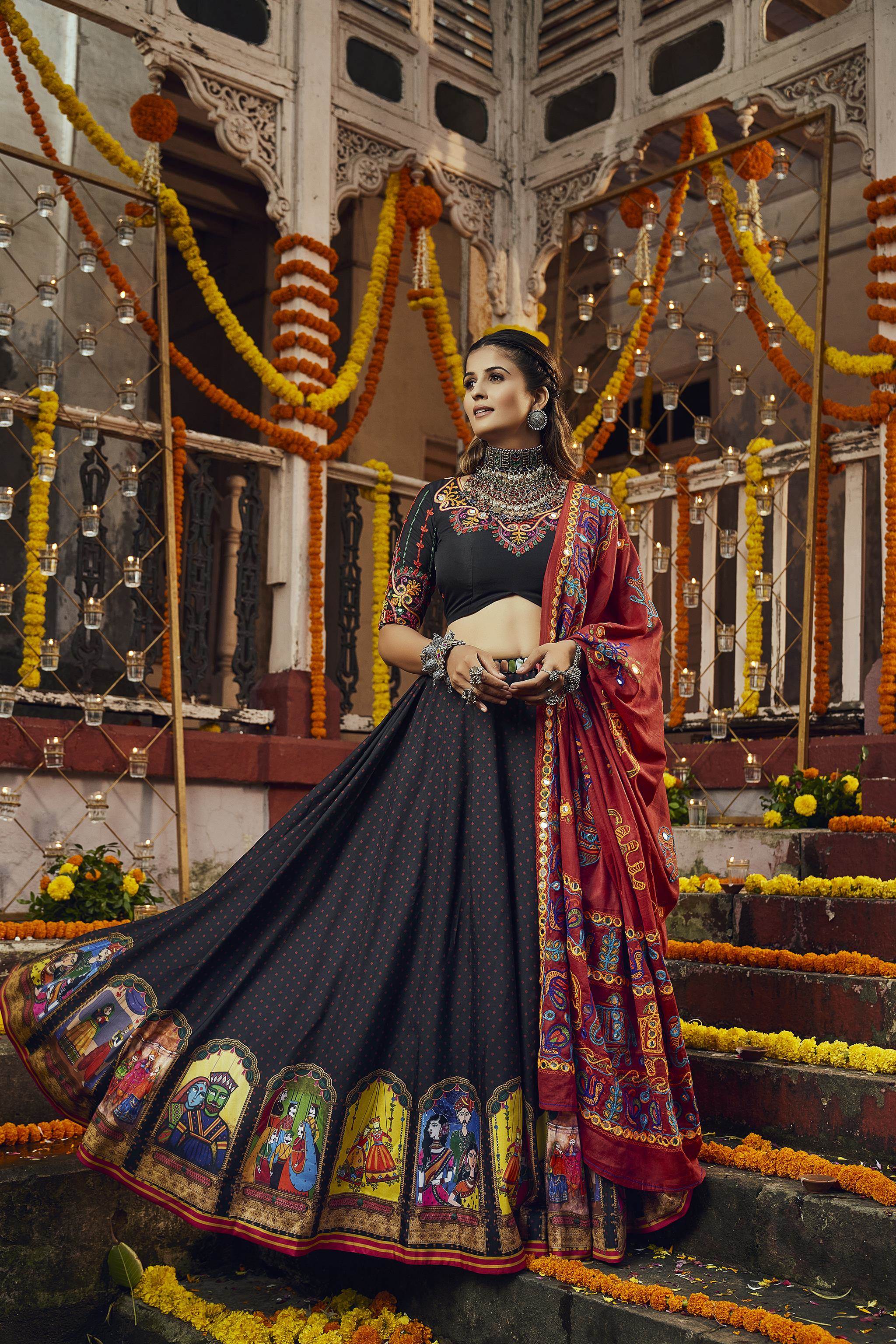 Incredible Wedding Wear Net Fabric Black Color Lehenga Choli