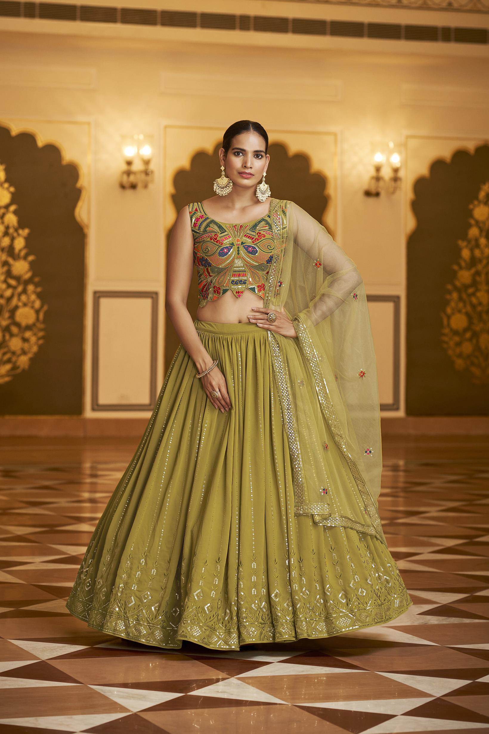 Orange Silk Indian Wedding Lehenga Choli 1007 | Designer lehenga choli,  Indian wedding lehenga, Indian bridal fashion