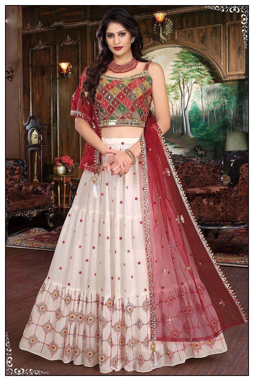 Buy Charming Maroon Velvet Embroidered Work Bridal Lehenga Choli With Net  Dupatta at best price - Gitanjali Fashions