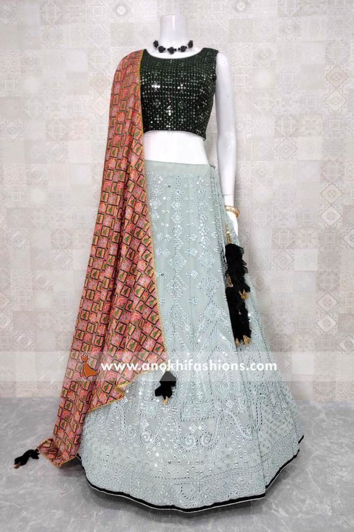 Buy Mink Grey Net Lehenga Choli With Stone Work Online - LLCV01302 | Andaaz  Fashion