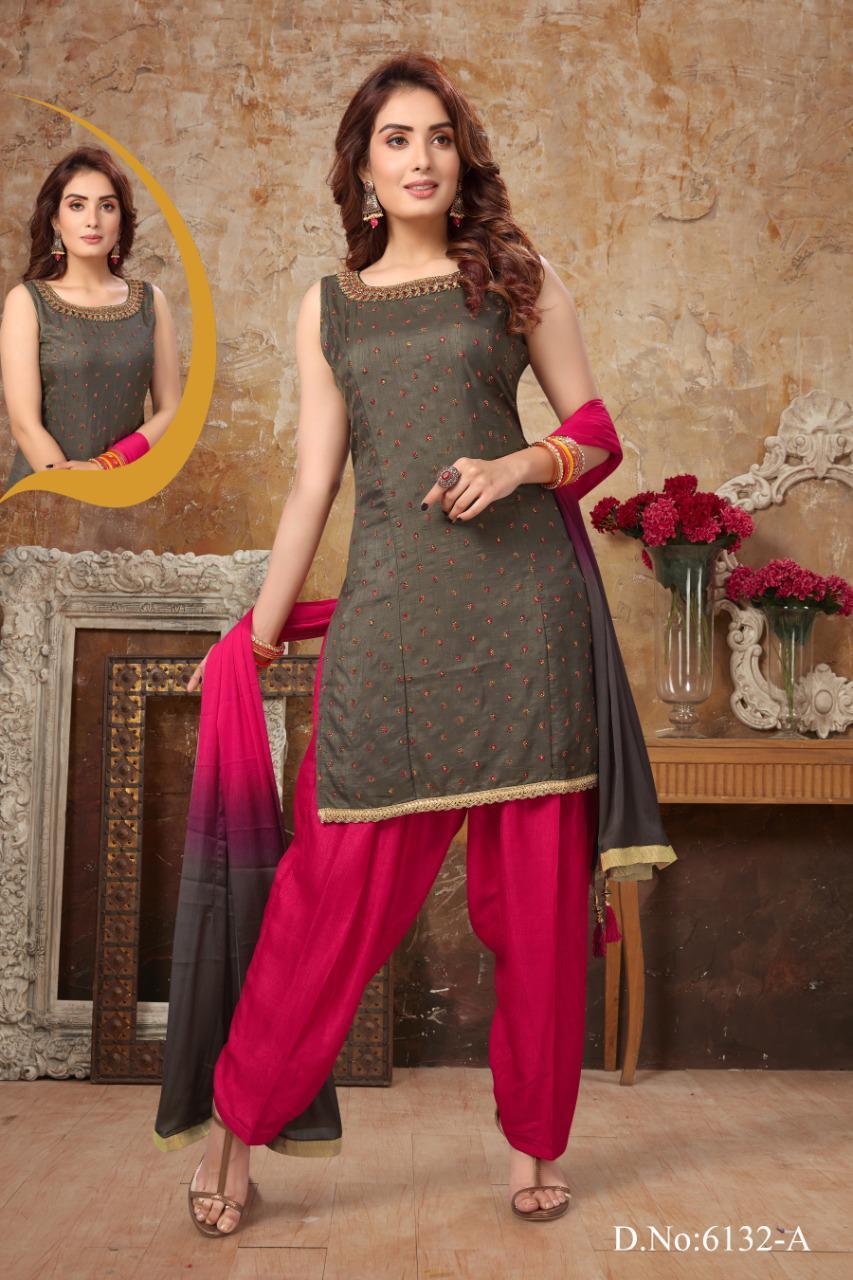 Dark Orange Cotton Patiyala Suit | Printed cotton dress, Cotton dress  material, Cotton salwar kameez